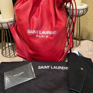 SOLD ! YSL Yves Saint Laurent red teddy bag